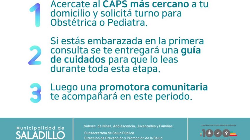 ¿Sabías qué si sos gestante o tenés hijos/as entre 0 y 3 años podes acceder al programa de acompañamiento familiar 1000 días?